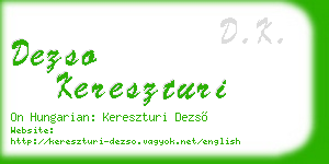dezso kereszturi business card